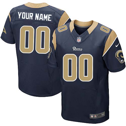 Nike Los Angeles Rams Customized Navy Blue Stitched Elite Men's NFL Jersey - Click Image to Close